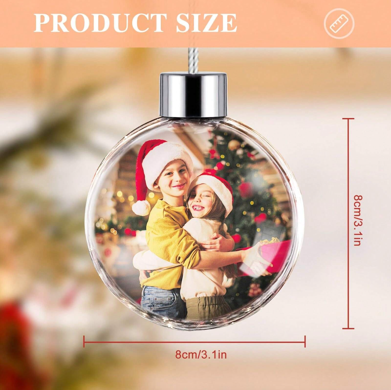 Personalized Double-Sided Photo Ball Christmas Ornaments