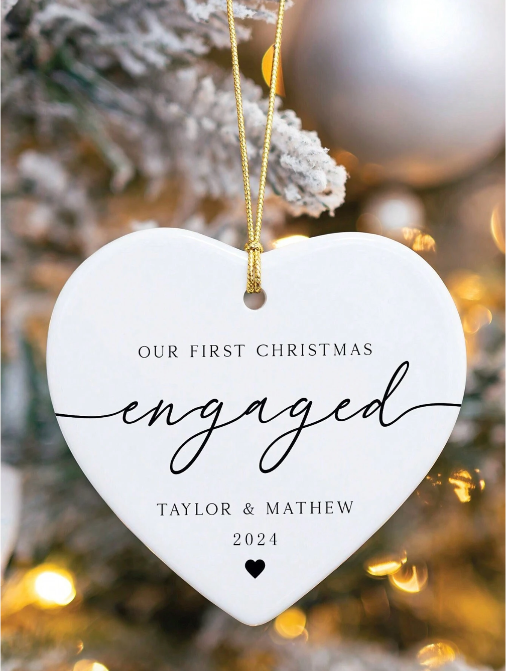 Personalized Christmas Engagement Ornament