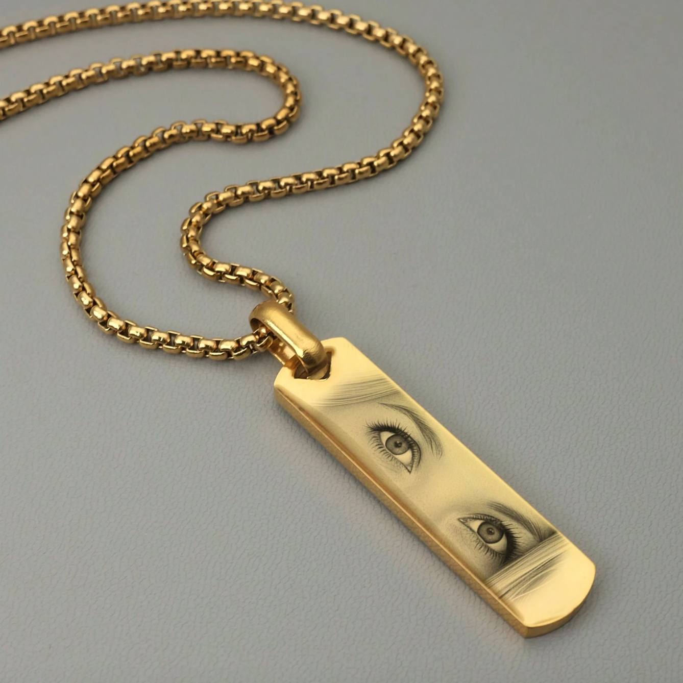 Personalized Couple Eye Photo Necklace