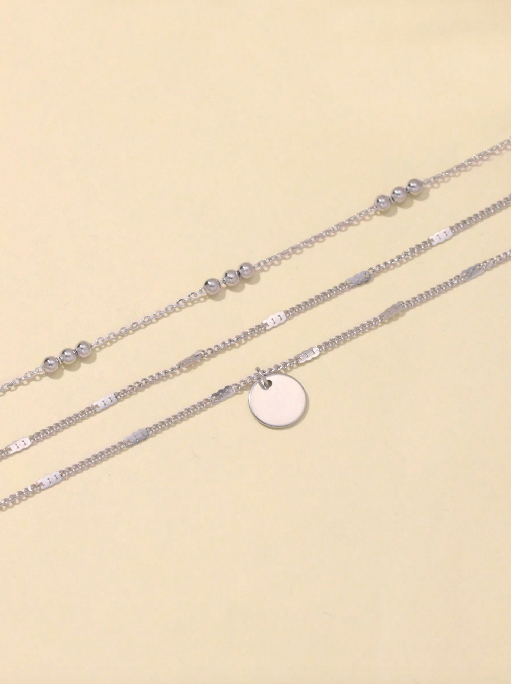 Multi-Layer Round Disc Beaded Necklace for Women