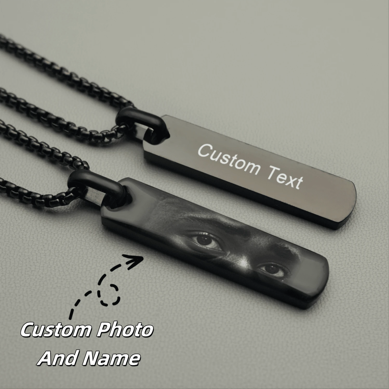 Personalized Couple Eye Photo Necklace