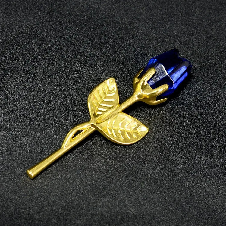 Mini Glass Rose Crystal Flower Red Artificial Flower Gift