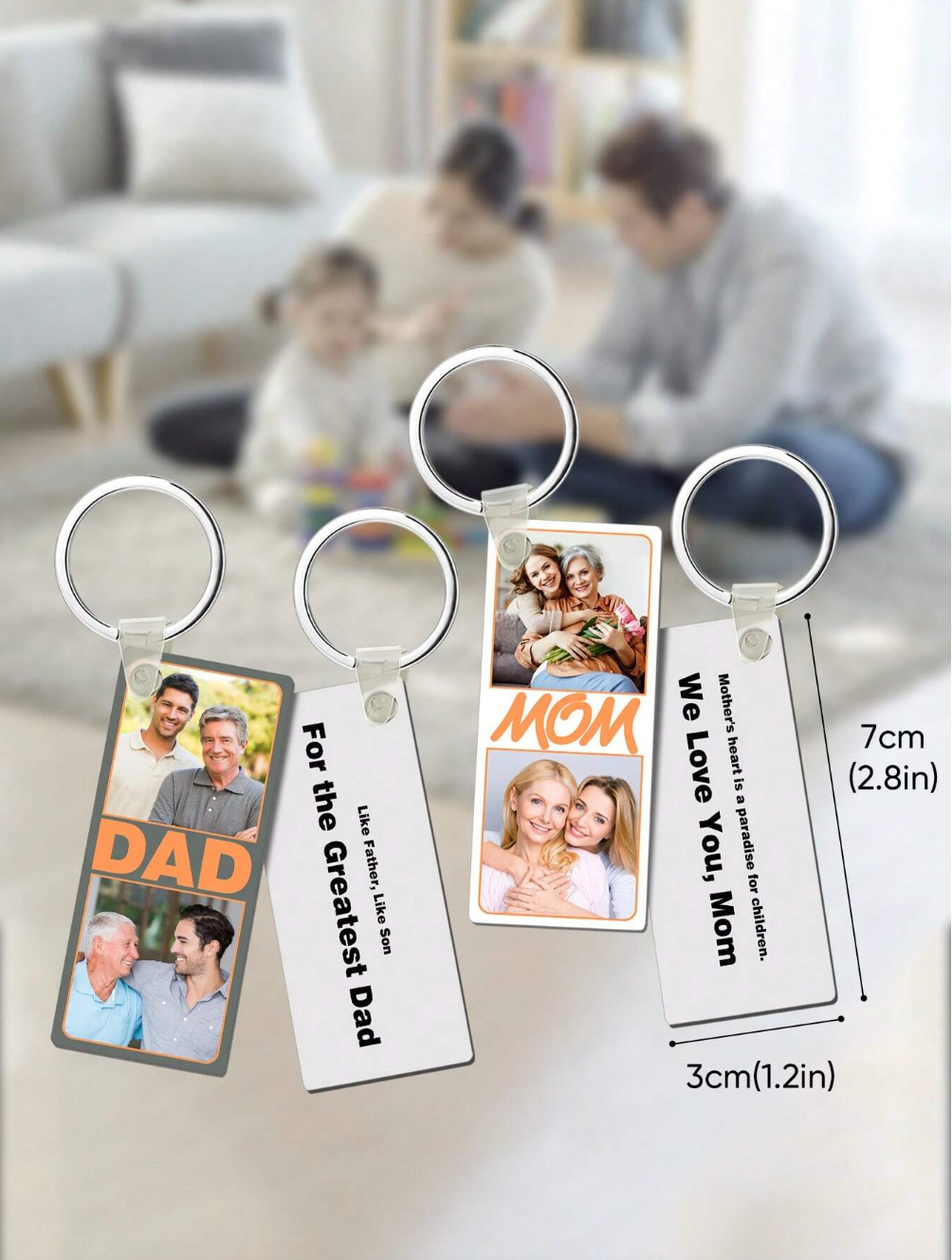 Personalized Family Photo Keychain
