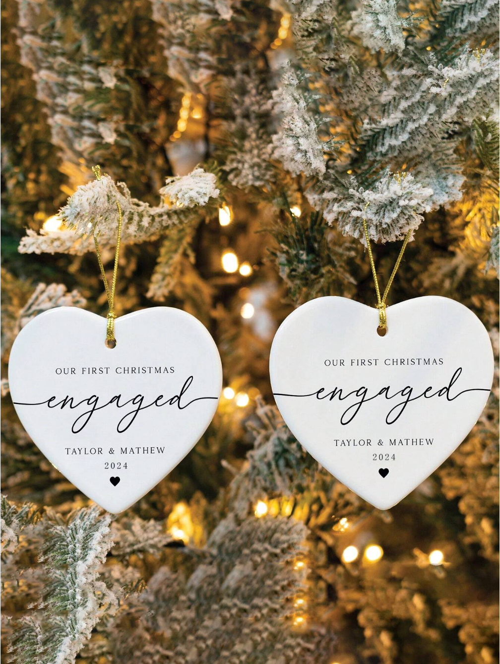 Personalized Christmas Engagement Ornament