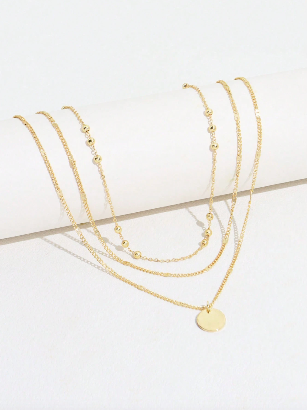 Multi-Layer Round Disc Beaded Necklace for Women