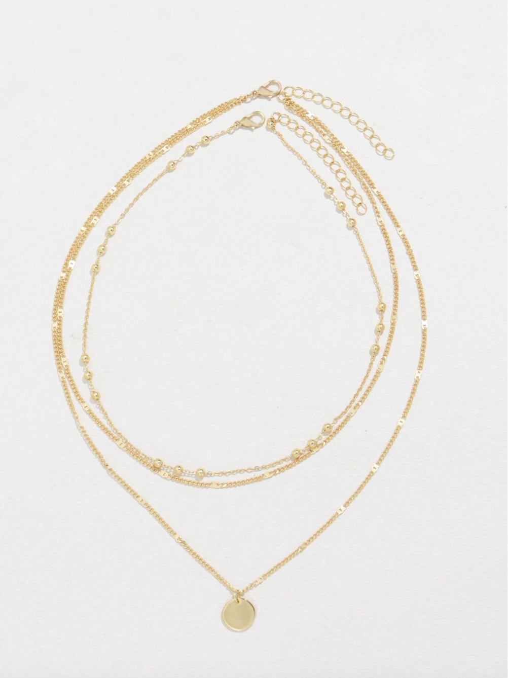 Multi-Layer Round Disc Beaded Necklace for Women