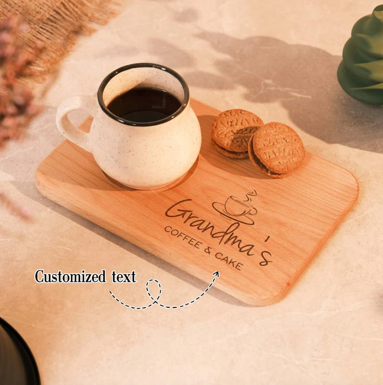 Personalized Wooden Tea Biscuit Board