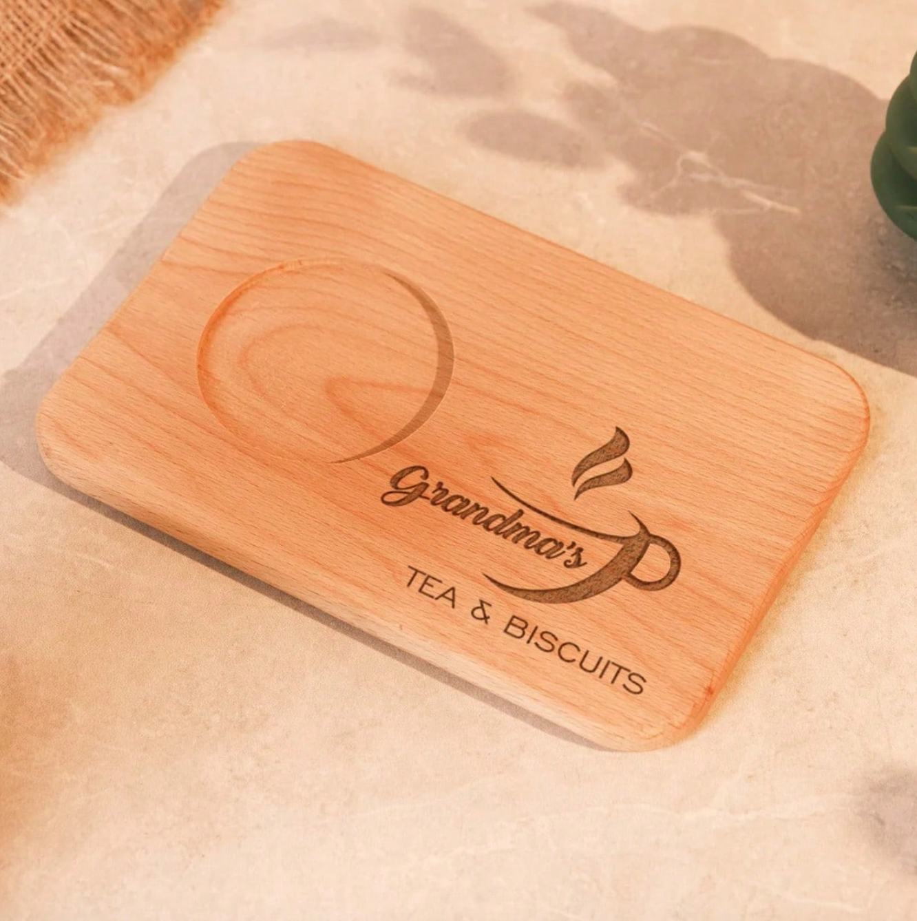 Personalized Wooden Tea Biscuit Board