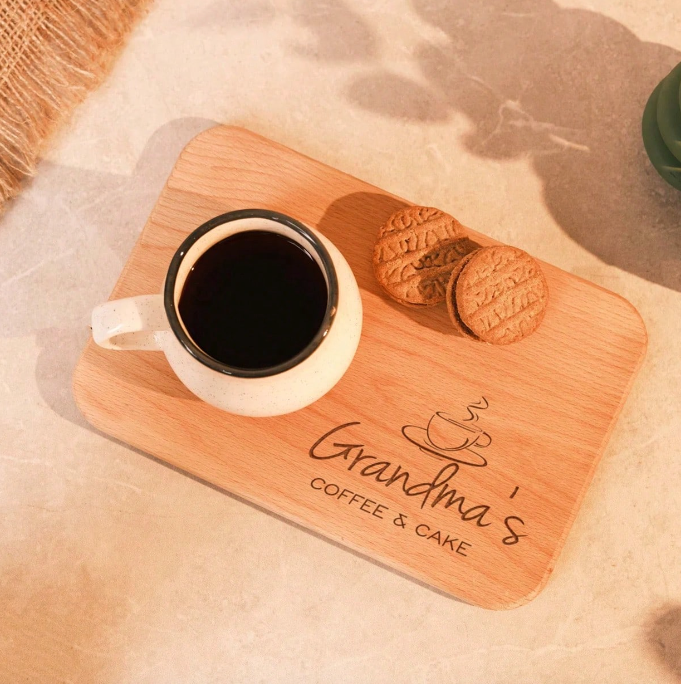 Personalized Wooden Tea Biscuit Board
