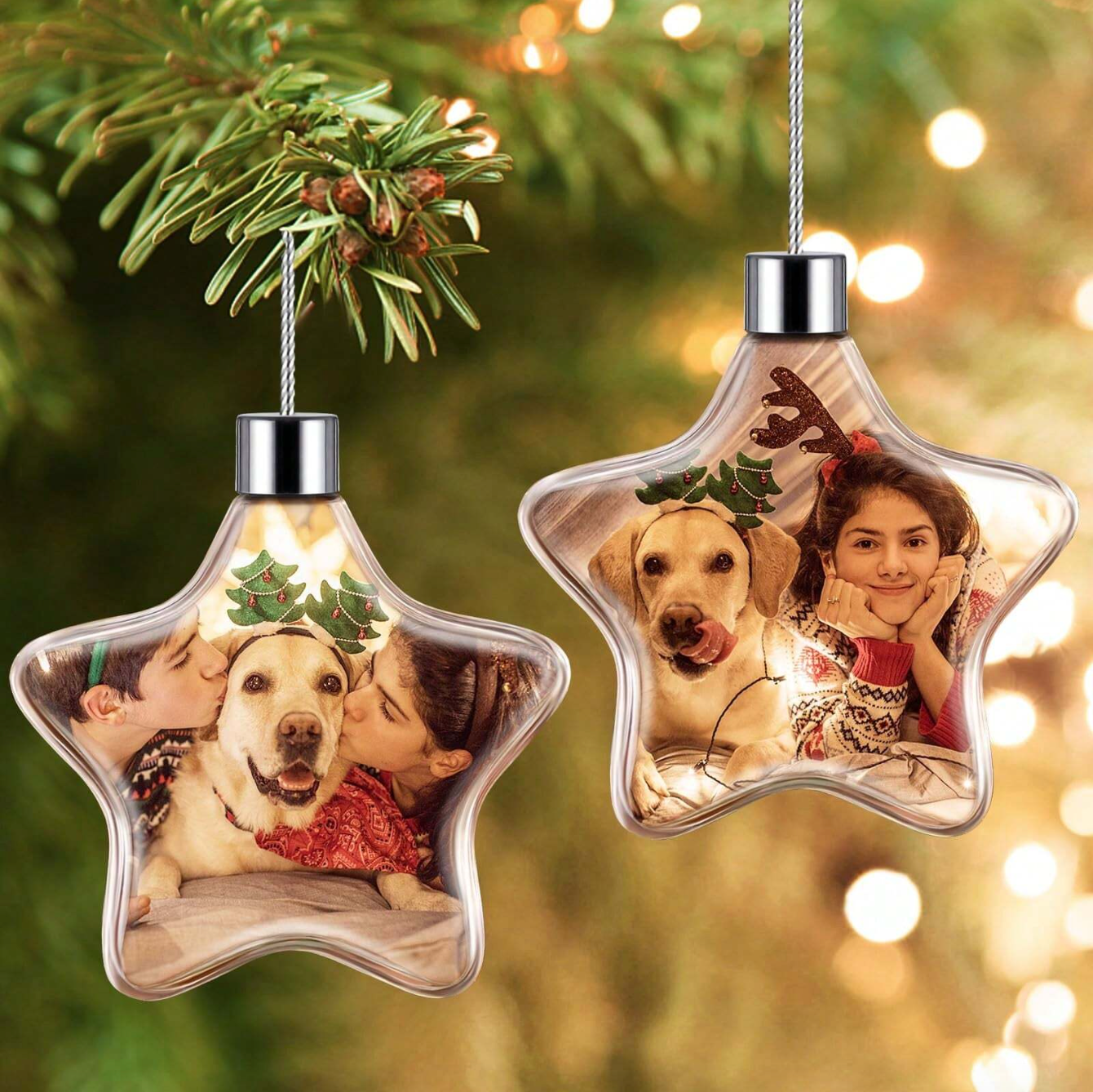 Personalized Double-Sided Photo Ball Christmas Ornaments