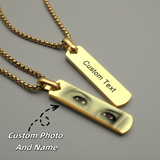 Personalized Couple Eye Photo Necklace
