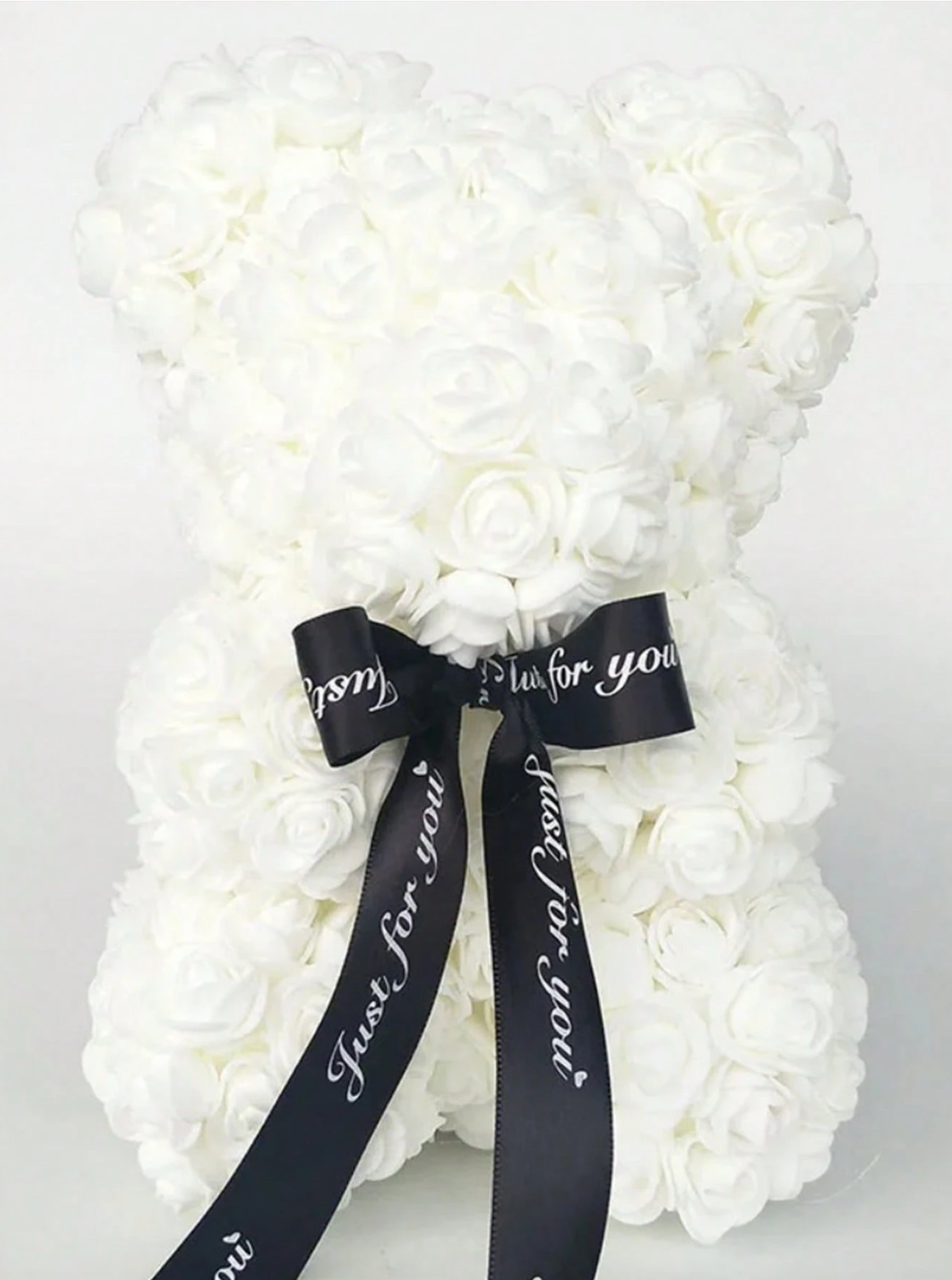 Red Rose Bear Figurine Foam Flower Romantic Valentine Gift Decor